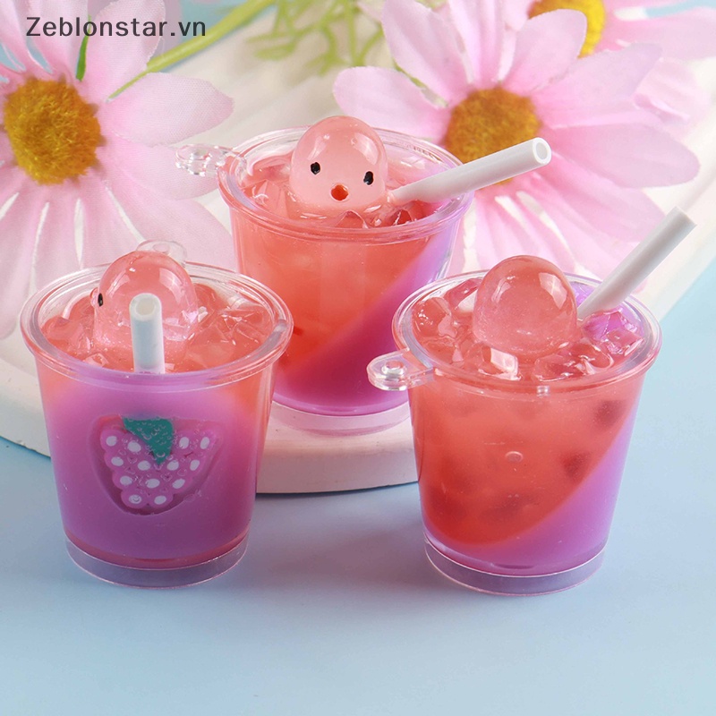 1 Ly Nước Ép Trái Cây / Trứng Mini Bằng Nhựa Resin Dạ Quang Cho Nhà Búp Bê 1: 6