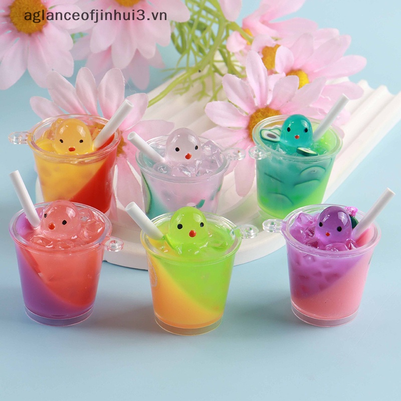 1 Ly Nước Ép Trái Cây / Trứng Mini Bằng Nhựa Dạ Quang Cho Nhà Búp Bê 1: 6