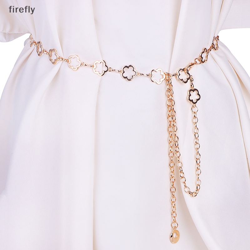 Dây Xích Đeo Thắt Lưng Bằng Kim Loại Họa Tiết Hoa Thời Trang Cho Nữ