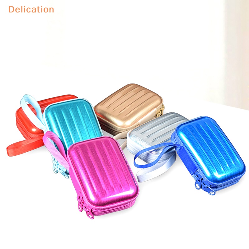 [Delication] 1 Hộp Thiếc Mini Hình Vali Hình Vuông Đựng Dây Cáp Dữ Liệu / Tai Nghe Đơn Giản Cho Hộ Gia Đình