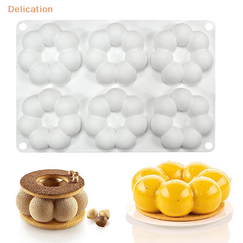 Khuôn Silicone Làm Bánh 6 Ngăn Tiện Dụng