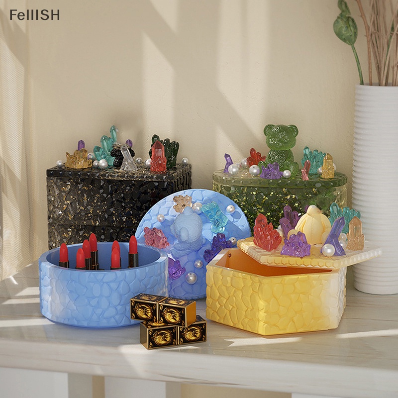 Khuôn Silicone Hình Tròn Làm Hộp Nhựa Resin Thủ Công DIY 439br