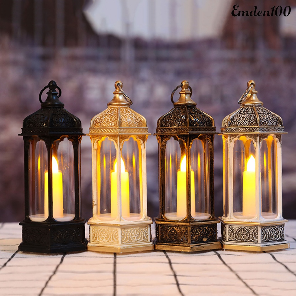 Lồng Đèn LED Sáu Góc Trang Trí Giáng Sinh Phong Cách Vintage