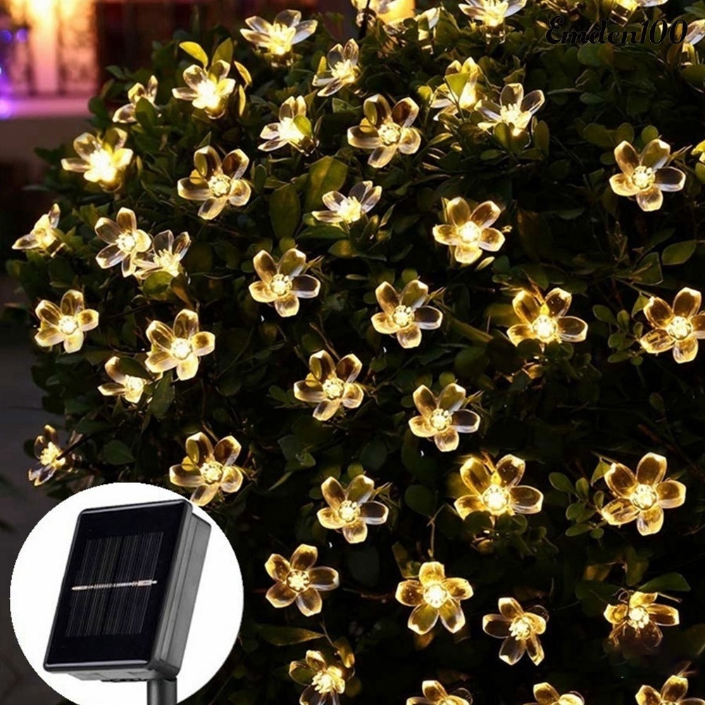 Dây Đèn Led 50 Bóng 7m IP65 Chống Nước IP65 Hình Hoa Anh Đào Trang Trí Sân Vườn