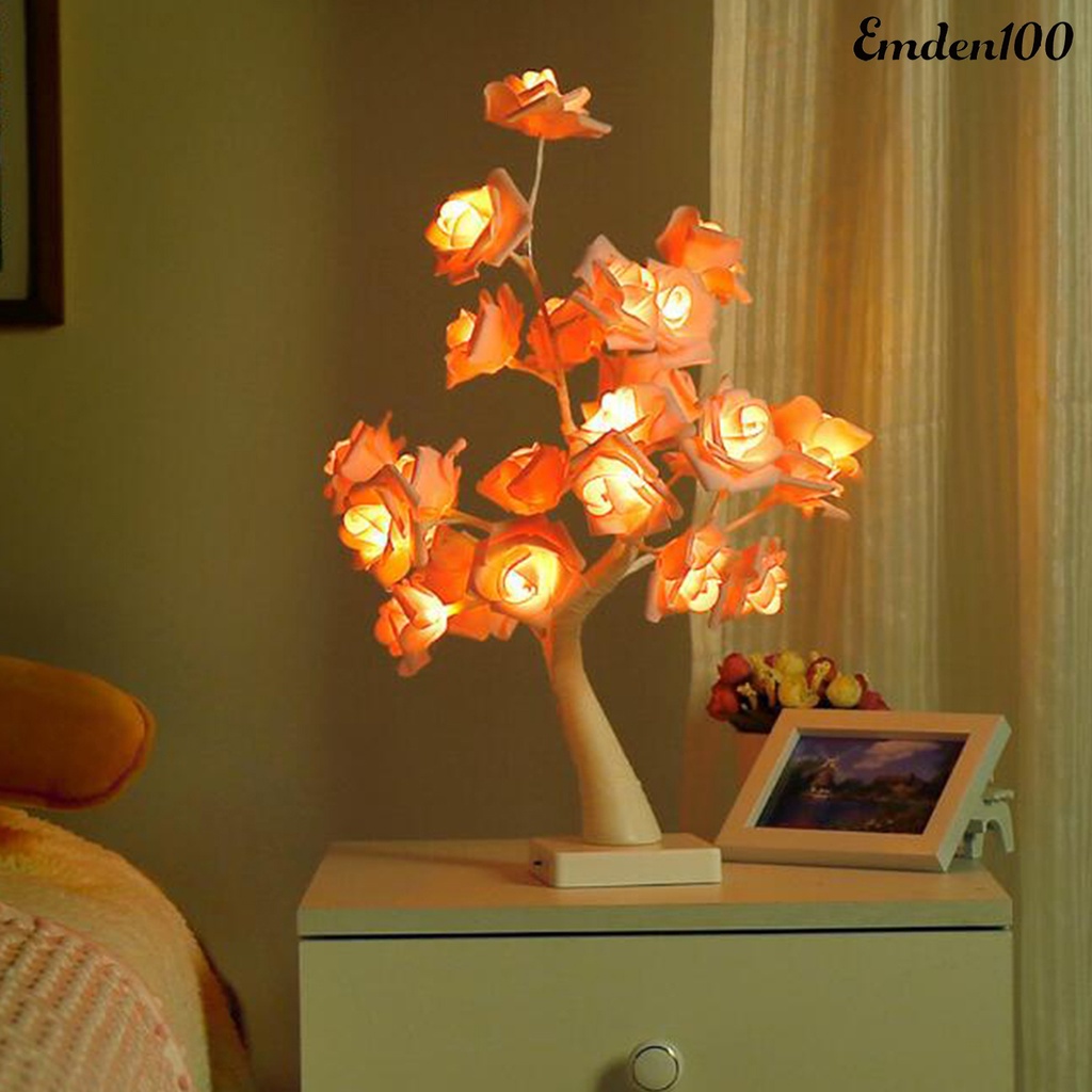 [EMDEN] Đèn Ngủ LED Hình Hoa Hồng Mềm Tiết Kiệm Năng Lượng Lãng Mạn Để Bàn Trang Trí Nhà Cửa