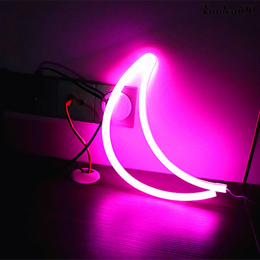 [EMDEN] Đèn LED Neon Hình Mặt Trăng / Hoạt Động Nhiều Màu Sắc Trang Trí Phòng