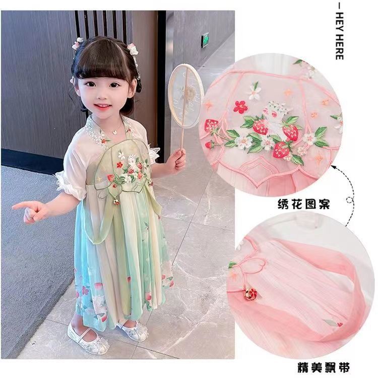 Đầm Công Chúa Trung Hoa In Họa Tiết Thỏ Dễ Thương Thời Trang Mùa Hè 2023 Cho Bé Gái