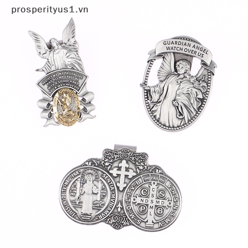 [prosperityus1] Kẹp Gắn Kính Chắn Gió Xe Hơi Christopher Medal Phong Cách Công Giáo [VN]