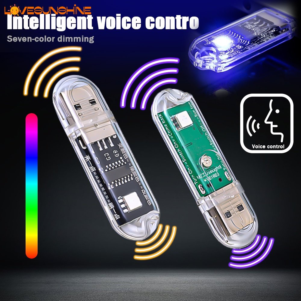 [Top Selection] Đèn USB Thông Minh Điều Khiển Bằng Giọng Nói Trang Trí Nhà Cửa / Xe Hơi