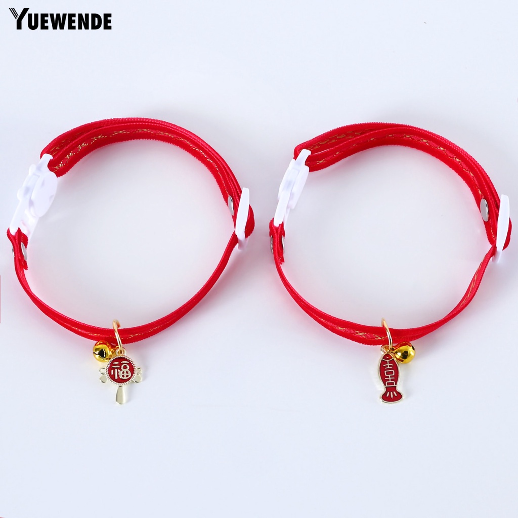 Vòng Cổ Gắn Chuông Kiểu Năm Mới Trung Hoa Dễ Thương Tùy Chỉnh Kèm Thẻ Đeo Cổ Cho Mèo Cưng