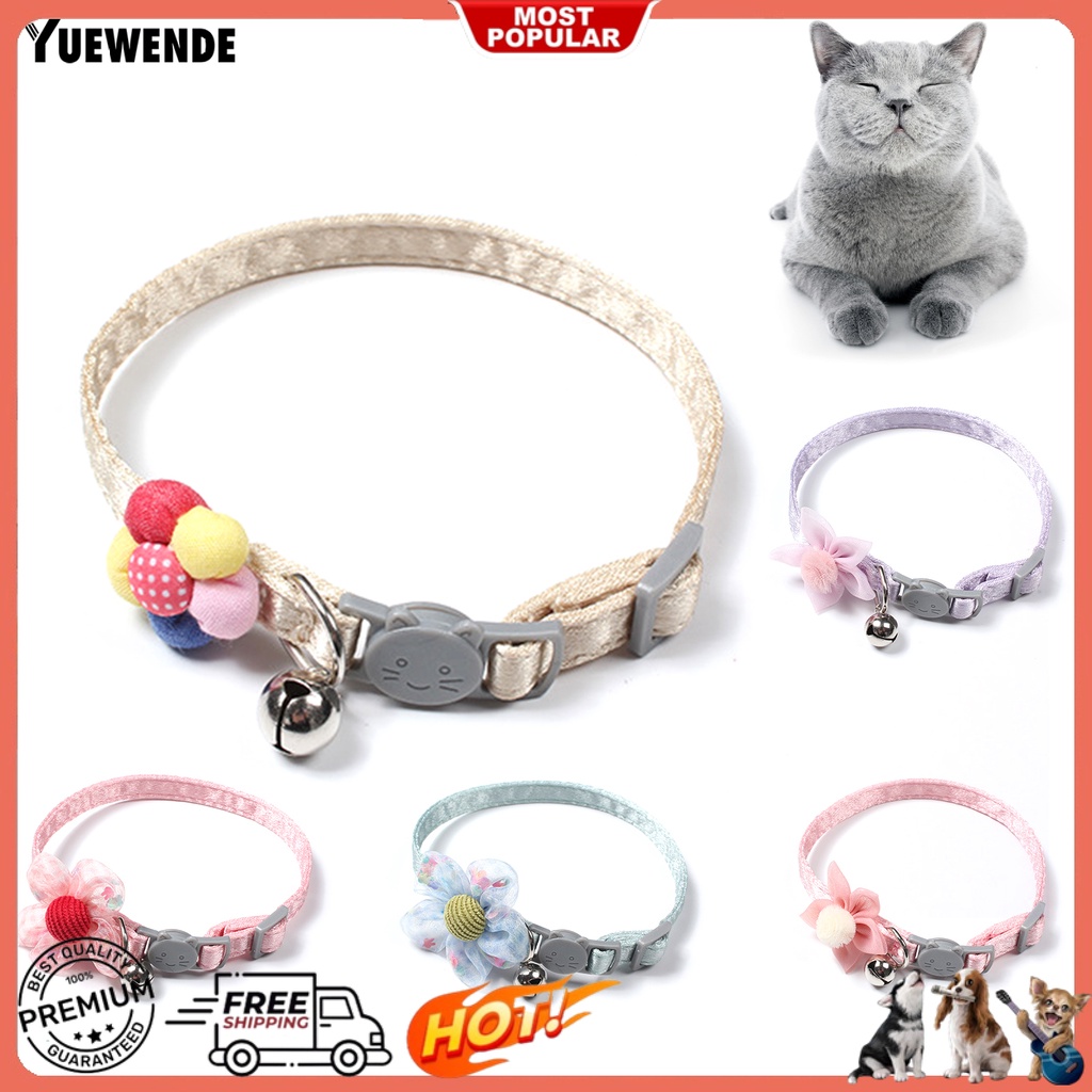 Vòng Cổ Thú Cưng Co Giãn Thoáng Khí Gắn Chuông Phản Quang