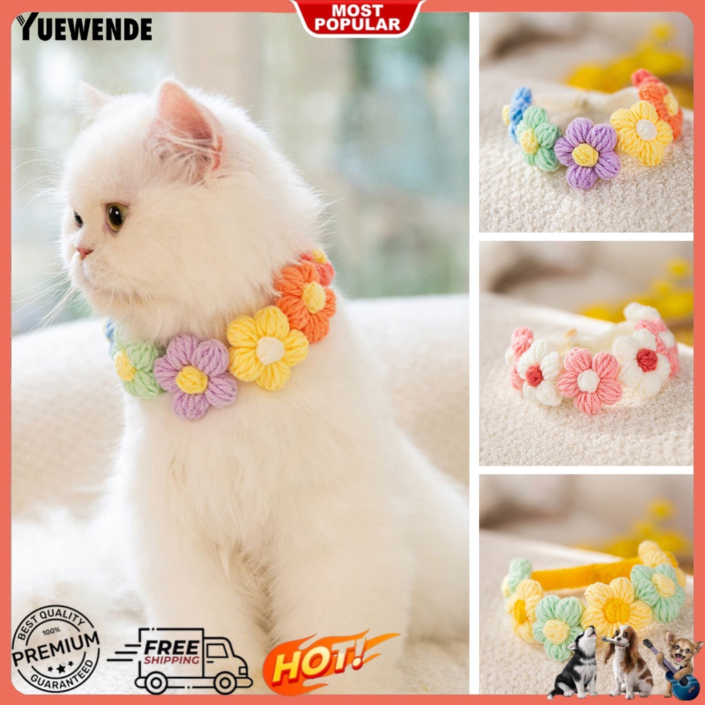 Yq.e Vòng Cổ Dệt Kim Hình Hoa Đáng Yêu Phong Cách Công Chúa Hỗn Hợp Cho Thú Cưng