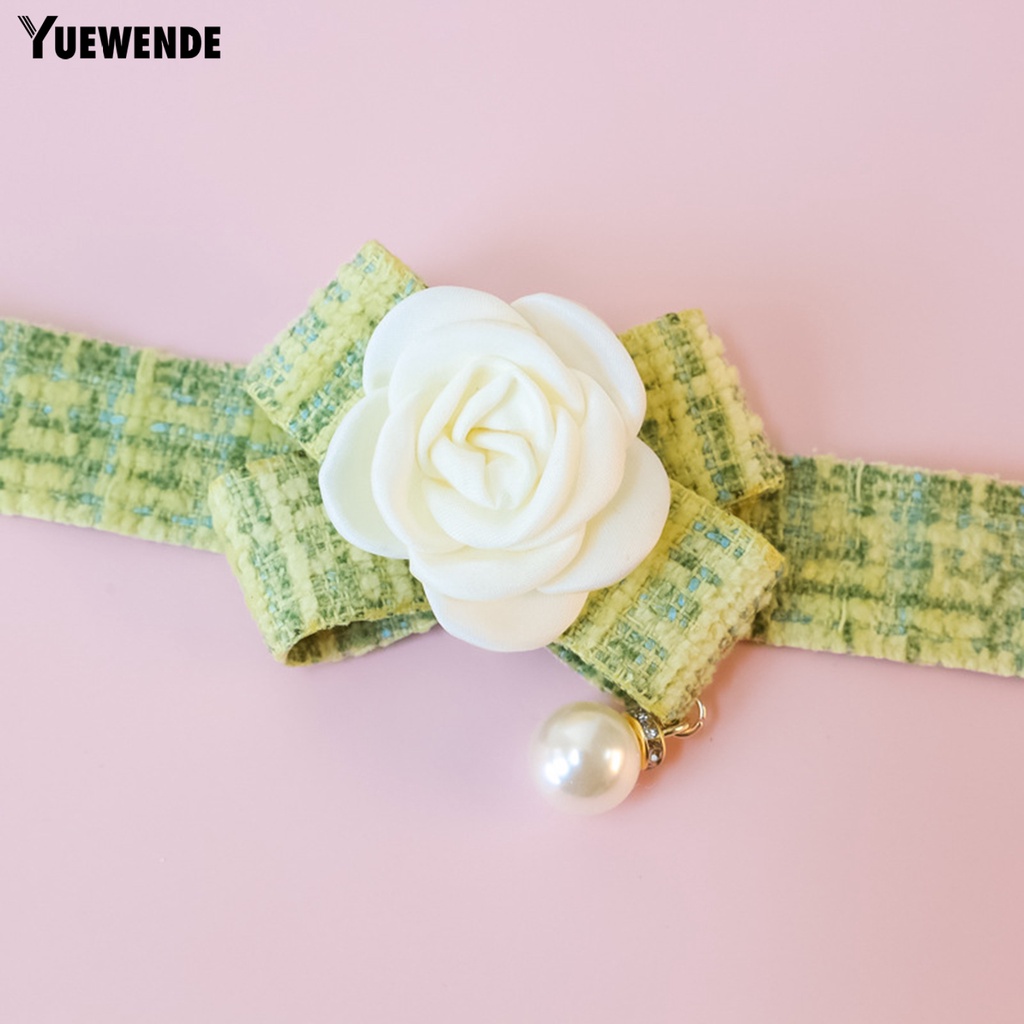 Vòng Cổ Đính Hoa Trà Và Nơ 3D Xinh Xắn Cho Thú Cưng YQ.E