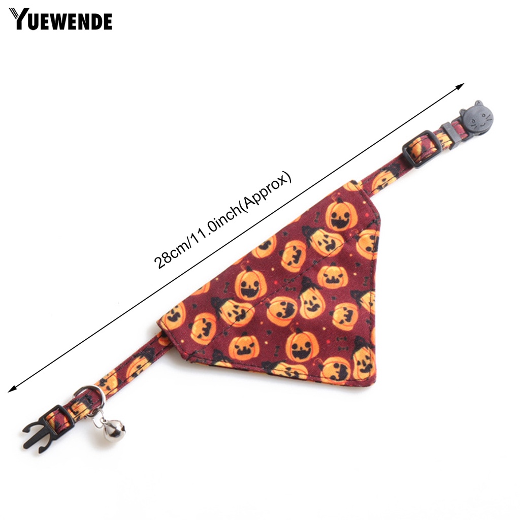 Yq.e Yếm Họa Tiết Bộ Xương Dơi Bí Ngô Có Thể Điều Chỉnh Cho Thú Cưng Chó Mèo Có Chuông Trang Trí Halloween