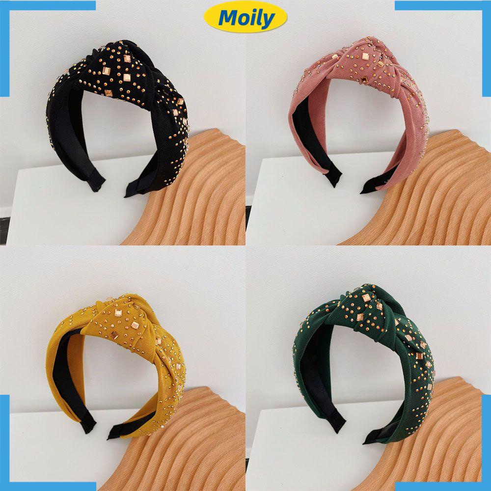 Băng Đô Cài Tóc Bản Rộng Đính Đá Dễ Thương|Băng Đô Cài Tóc Thiết Kế Xinh Xắn Hợp Thời Trang