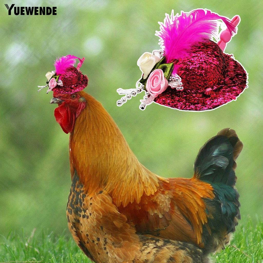 Mũ Bảo Hiểm Mini Đính Lông Vũ YQ.E Rooster Độ Đàn Hồi Cao Trang Trí Tiệc Tùng