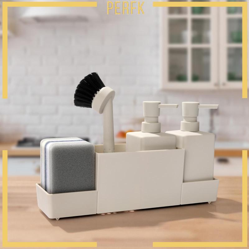 Set 4 Bình Đựng Xà Phòng Có Giá Đỡ Bọt Biển Chống Trượt Tiện Dụng Cho Phòng Tắm / Nhà Bếp