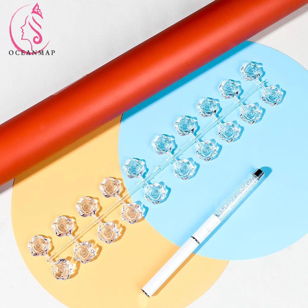 Giá Đỡ Trưng Bày Móng Tay Giả Trong Suốt Hình Hoa Hồng