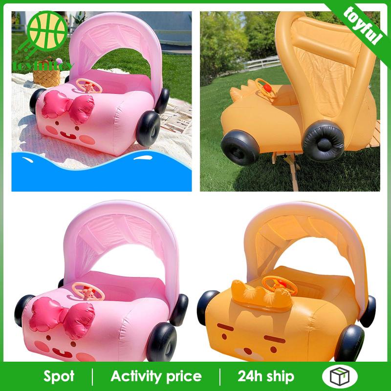 Phao Bơi Ngồi Có Mái Hiên Hình Xe Hơi Cho Bé 1-5 Tuổi