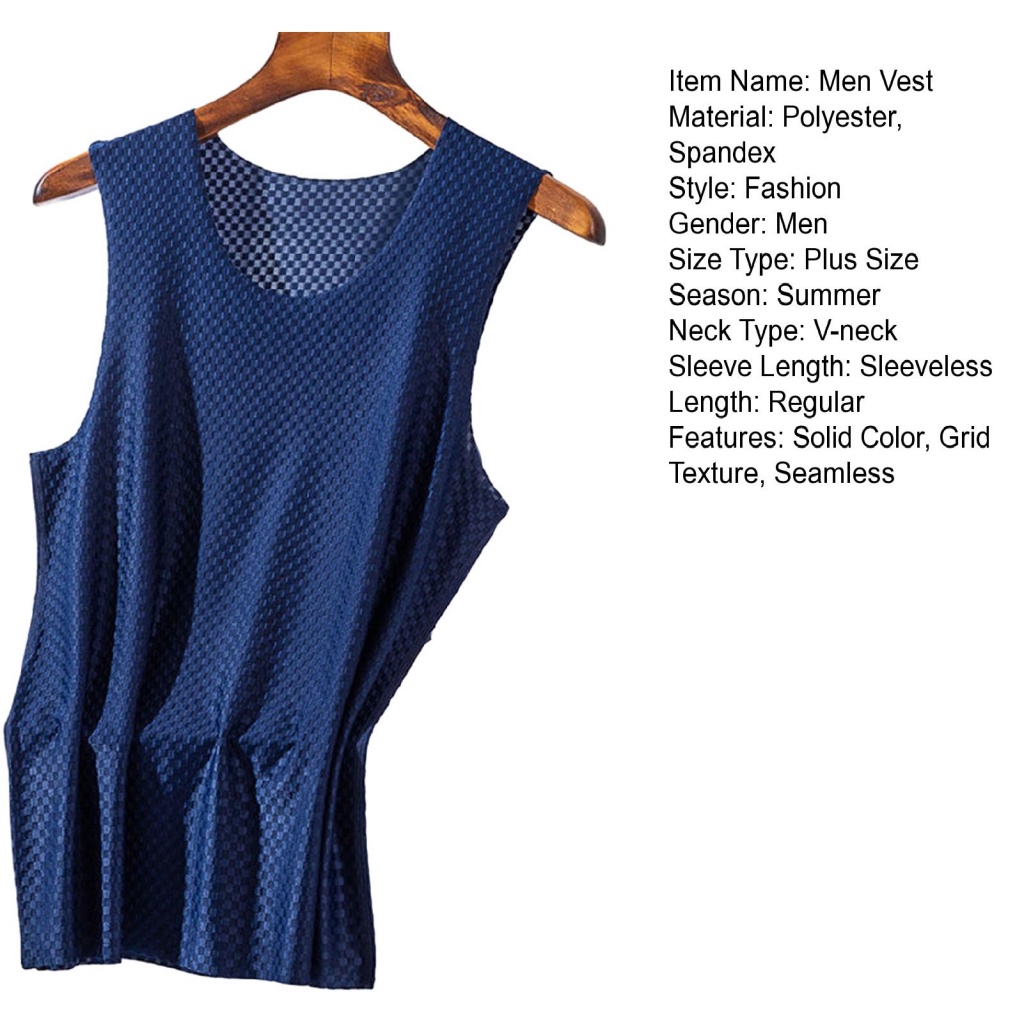 Freshone.my Áo Vest Lụa Lạnh Kết Cấu Lưới