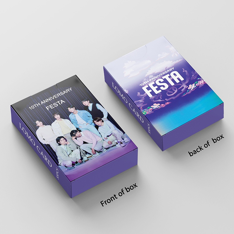 BTS LOMO Card Set 55 Tấm Thẻ Ảnh 10TH ANNIVERSARY FESTA Hình Nhóm Nhạc KPOP