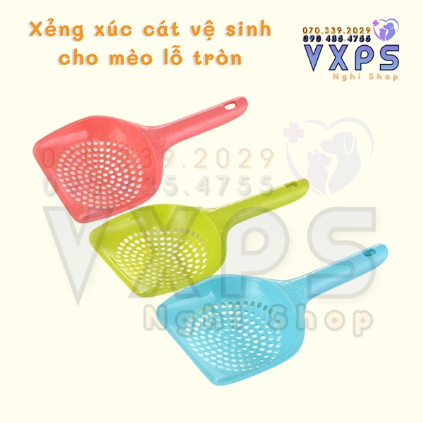 Xẻng xúc cát lỗ tròn vệ sinh cho mèo