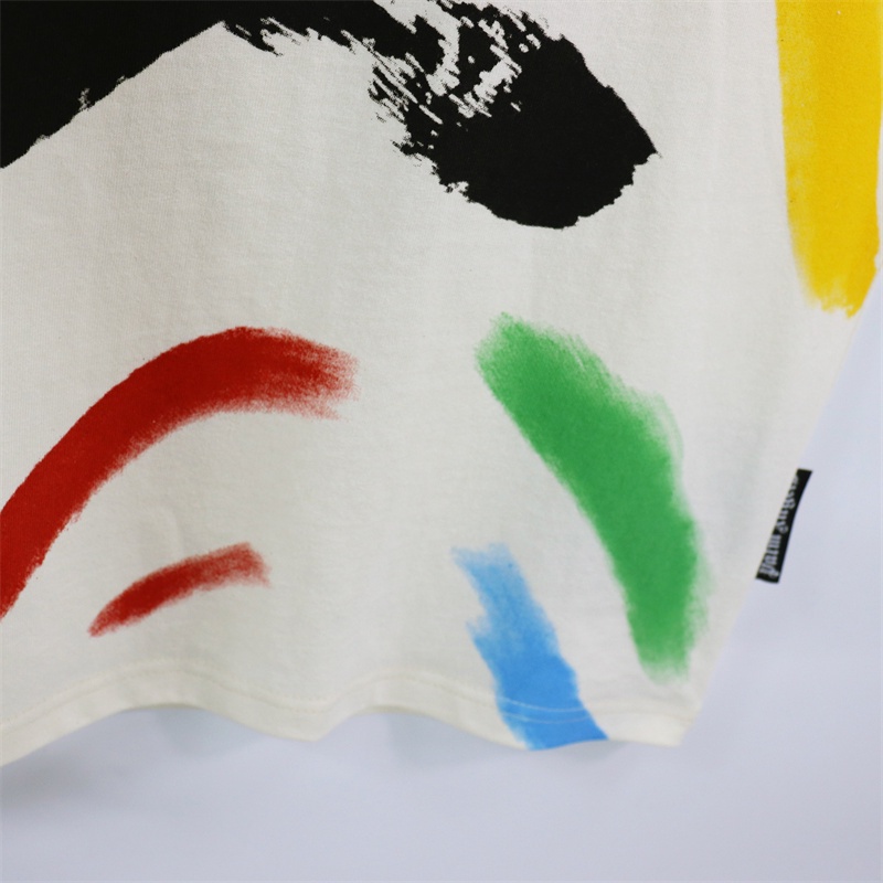 Áo Thun Ngắn Tay Dáng Rộng In Chữ Palm Angels- Phong Cách retro Mỹ Thời Trang