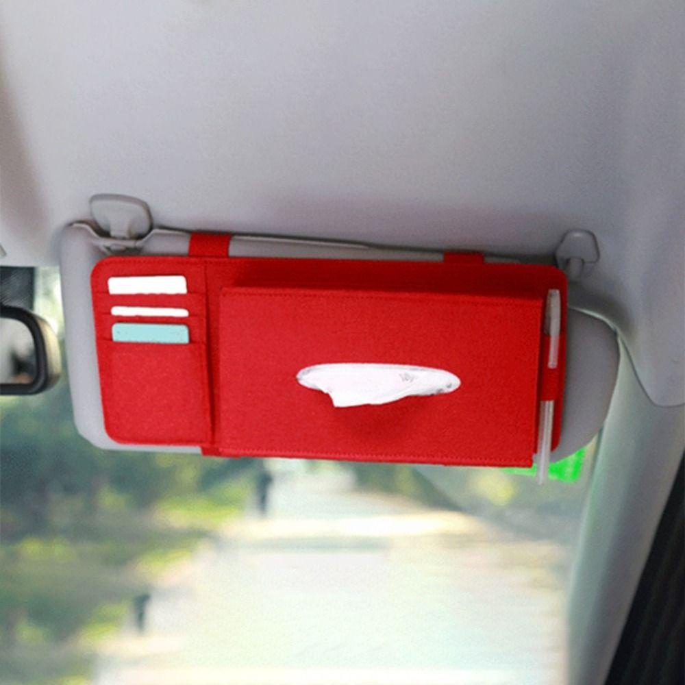 WTTLE Hộp Đựng Khăn Giấy / Thẻ Gắn Tấm Che Nắng Xe Hơi Tiện Dụng