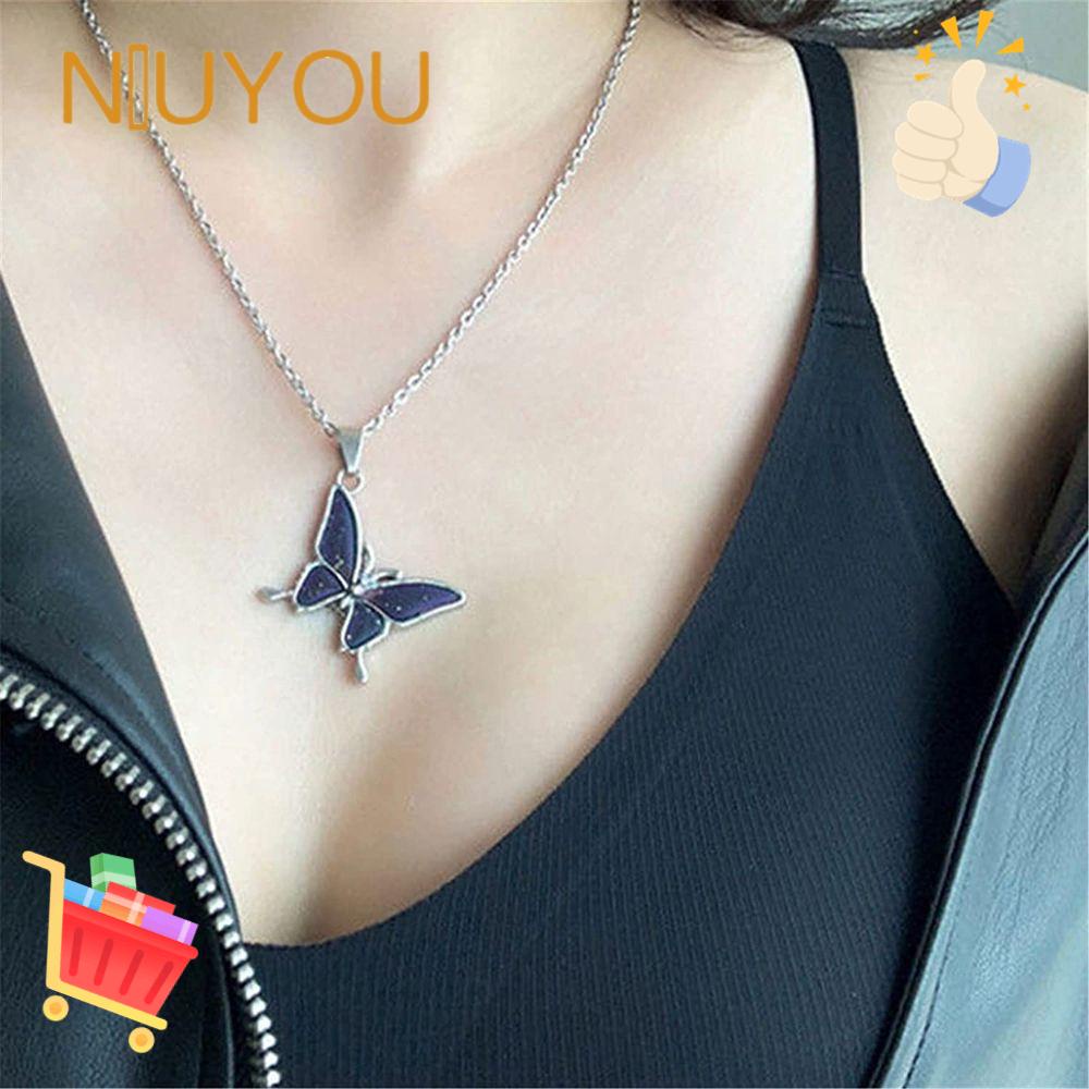 Vòng cổ Mặt Bướm Thay Đổi Màu Sắc Thời Trang Cho Nữ