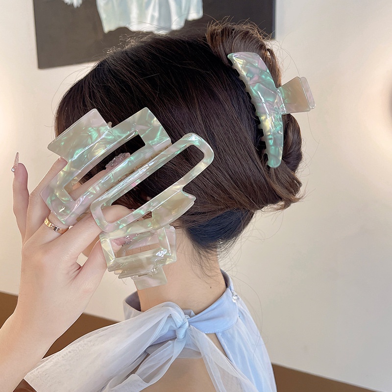 Kẹp Tóc Cỡ Lớn Màu Trắng Phong Cách Mới Mùa Hè Cho Nữ