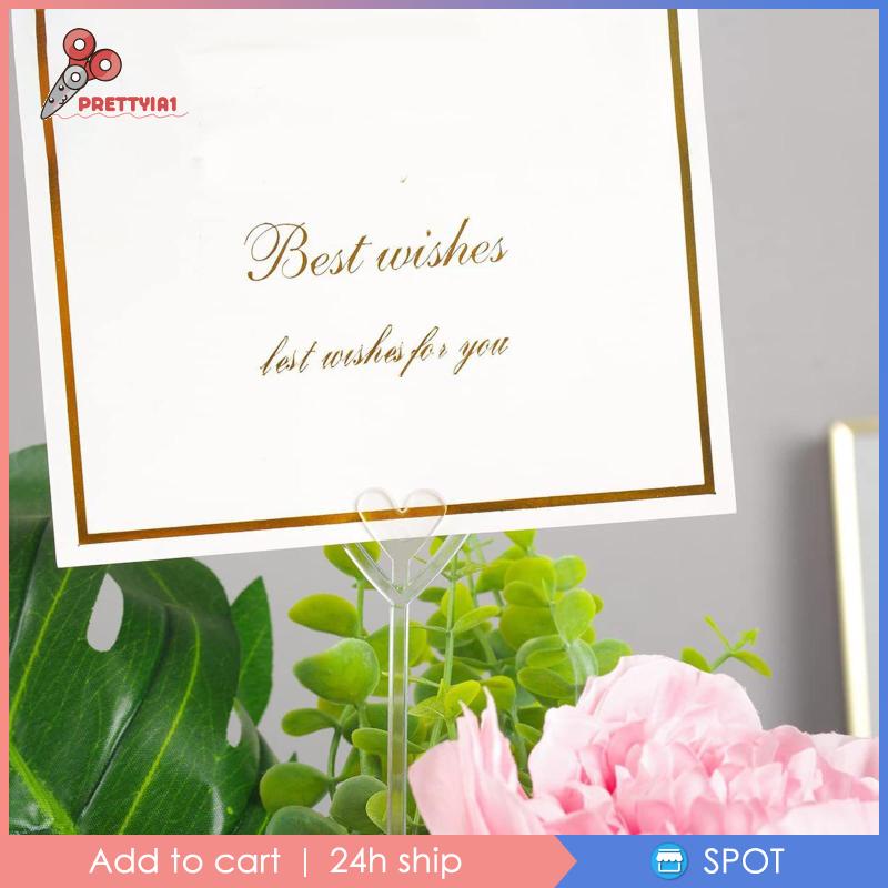1 [Prettyia1] Set 100 Kẹp Giữ Thẻ Số Bàn Tiệc Menu Memo