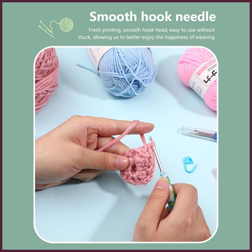 Bộ Dụng Cụ Đan Móc Len Thủ Công Thoải Mái Tiện Dụng Cho Người Mới Bắt Đầu
