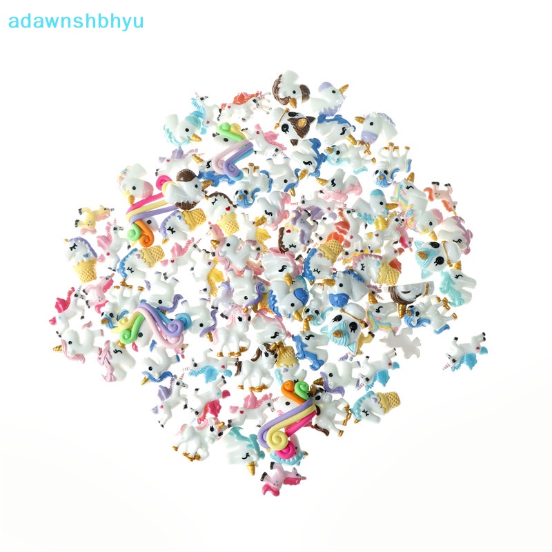 Set 10 Phụ Kiện Trang Trí Điện Thoại / Sổ Lưu Niệm Hình Kỳ Lân Bằng Nhựa resin Diy