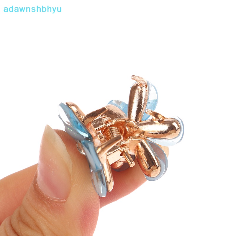 Set 5 Kẹp Tóc Hoa 2cm Màu Xanh Dương / Tím / Trắng Phong Cách Hàn Quốc Cho Nữ