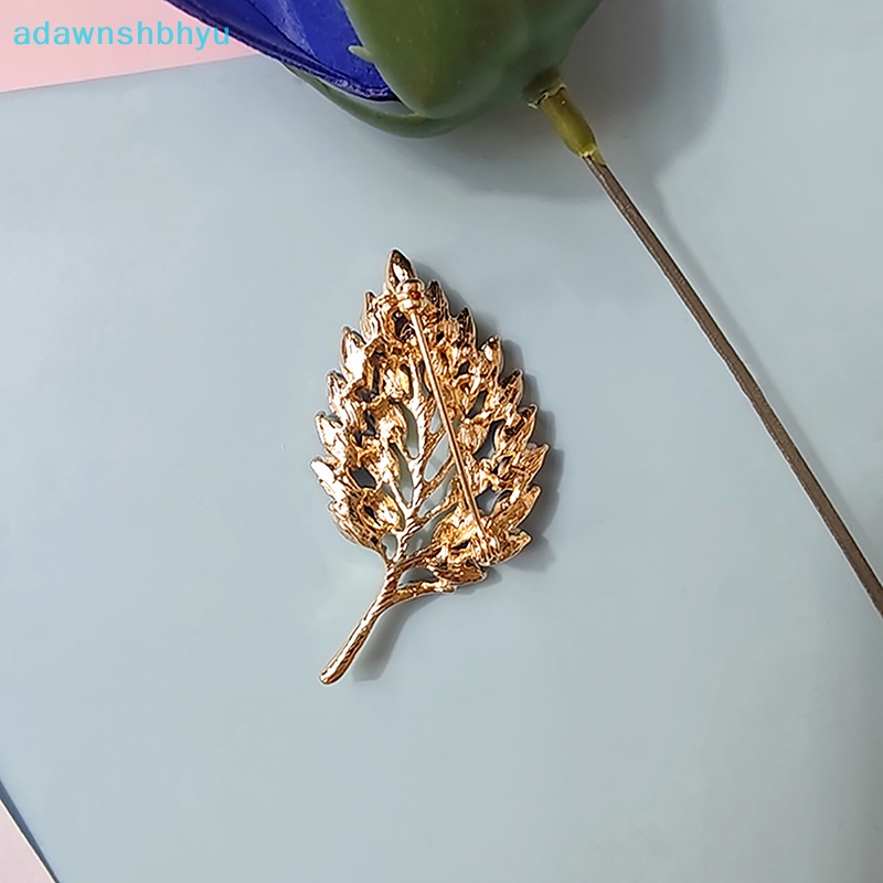Ghim Cài Áo Hình Lá Đính Đá Phong Cách Vintage Thời Trang Cho Nữ