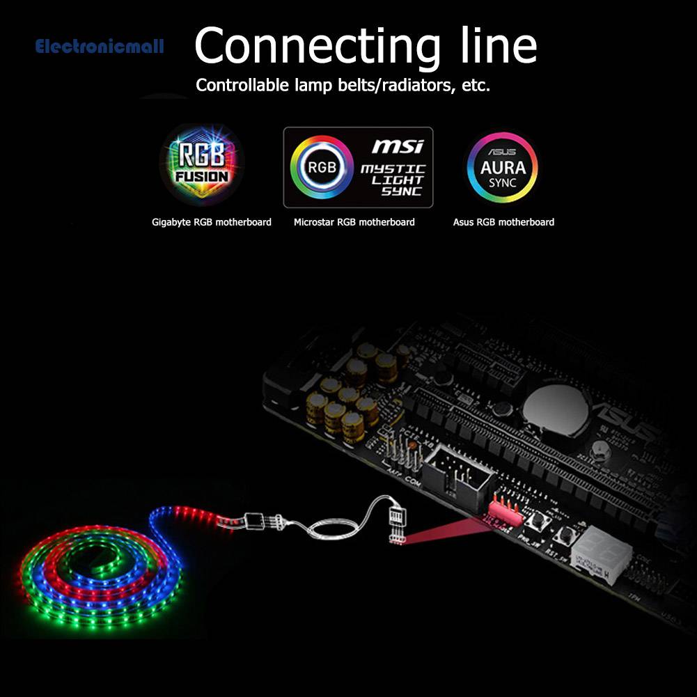 Điện Tử [ElectronicMall01.vn] #C Dây Cáp Chia Cổng Quạt RGB 4Pin Dài 60cm Cho MicroStar / A