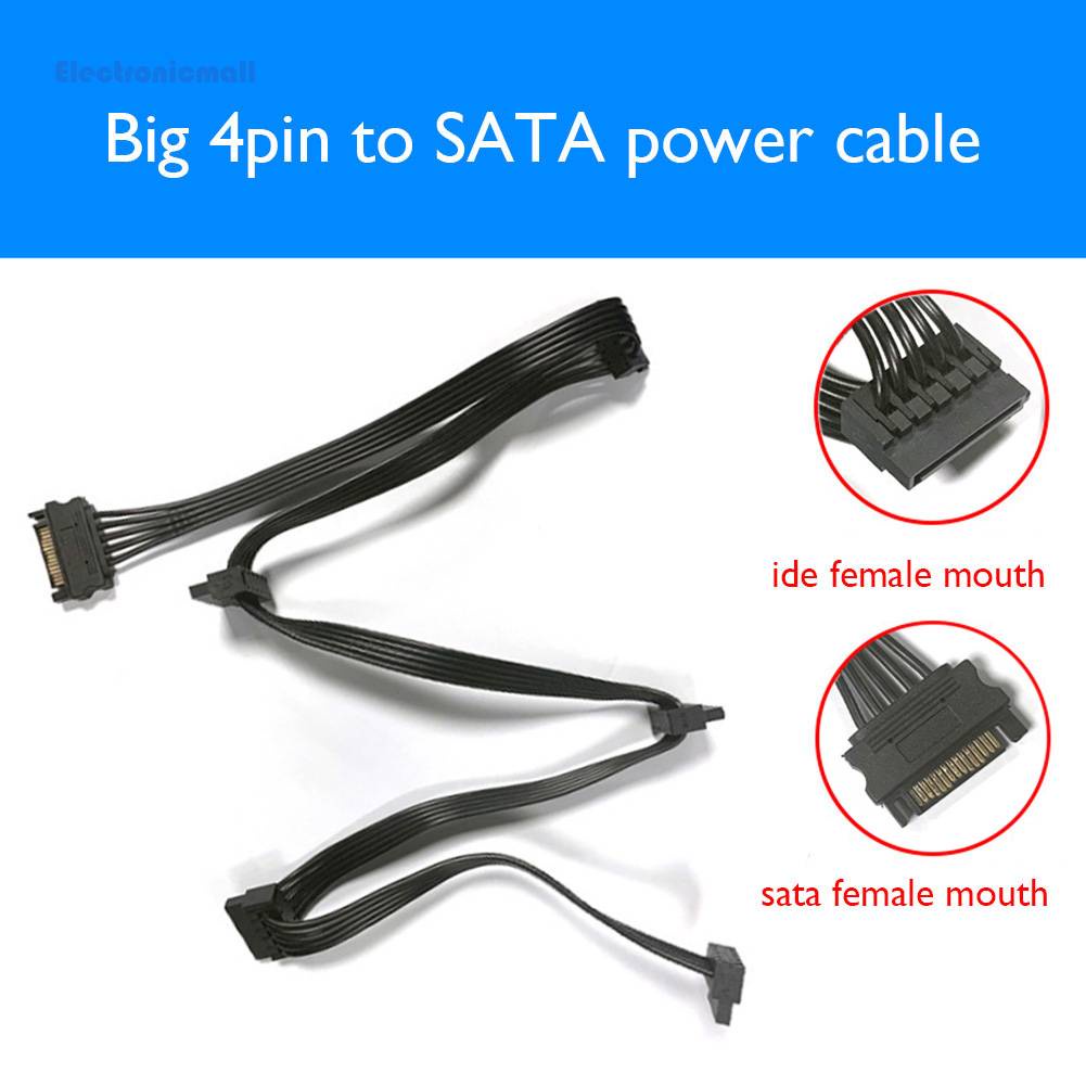 Dây Cáp Chia Nguồn Ổ Cứng Molex 4 Pin 1 Sang 5 SATA 15 Pin 18AWG 4 #Ốp Điện Thoại Thời Trang Cho Iphone Q Q Q Q Q