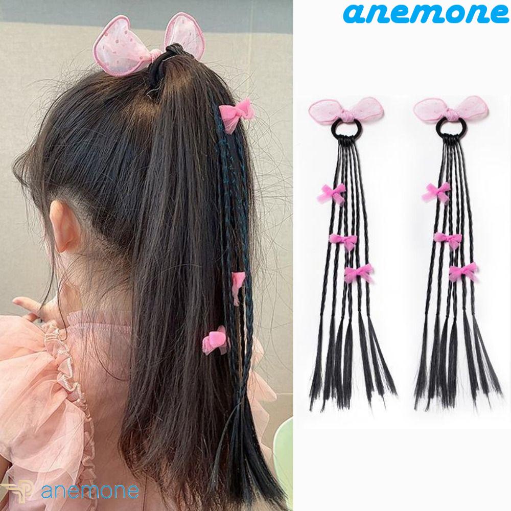 Dây Buộc Tóc Giả Tai Thỏ Bằng Sợi Tổng Hợp Co Giãn Chịu Nhiệt Dễ Thương Cho Bé Gái