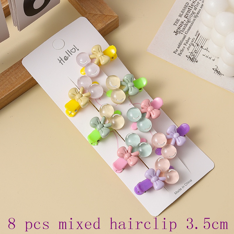 Set 8 Kẹp Tóc Nhỏ Họa Tiết Hoạt Hình Dễ Thương Cho Bé