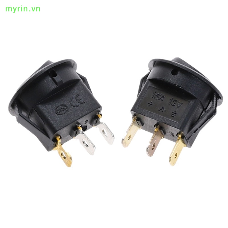 Set 2 Công Tắc Tròn On / Off Tự Động 12V DC 3-Pin 2 Pha Lê Có Đèn LED