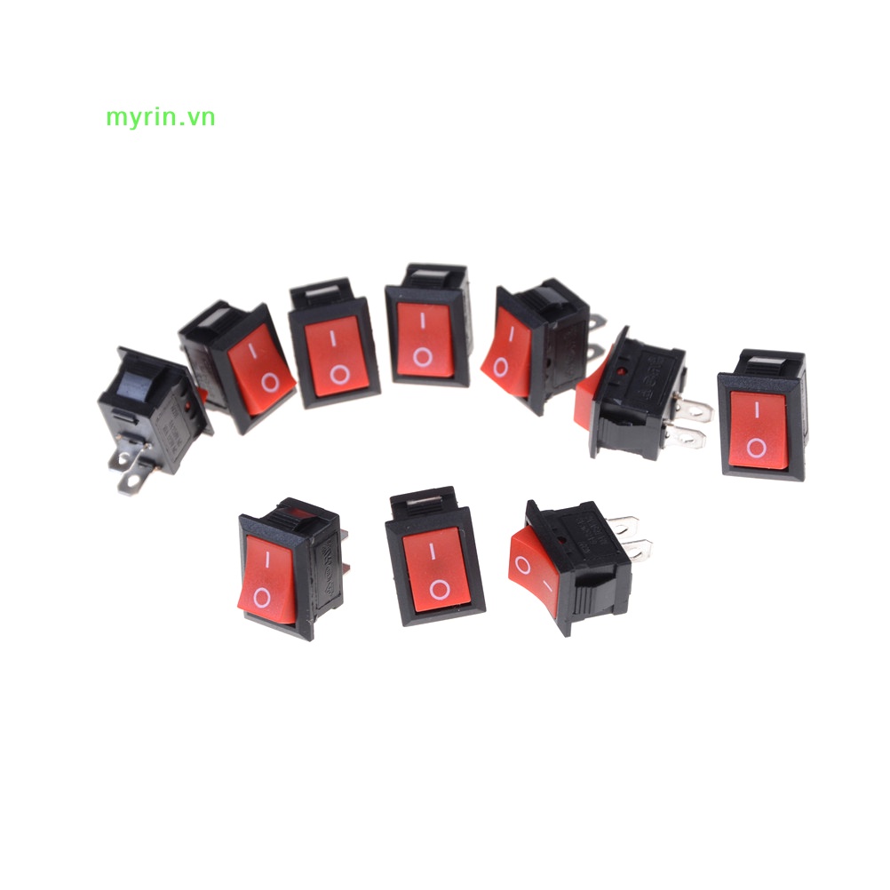 Set 10 Công Tắc Bật Tắt 2 Chấu KCD1-101 250V 6A 15 * 21MM Chuyên Dụng