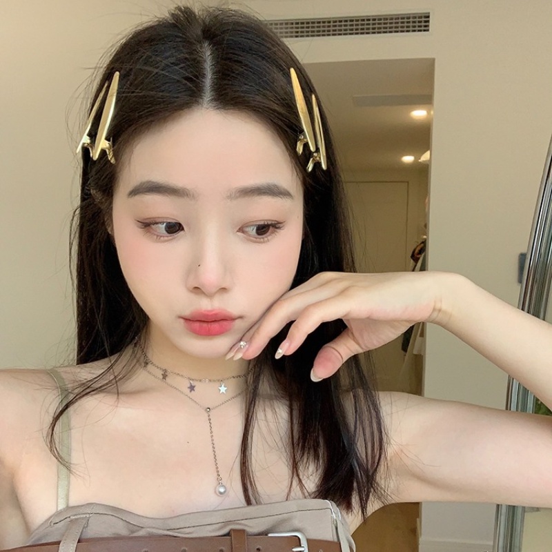Kẹp Tóc Mỏ Vịt Bện Bằng Kim Loại Thời Trang Mùa Hè Hàn Quốc Cho Nữ