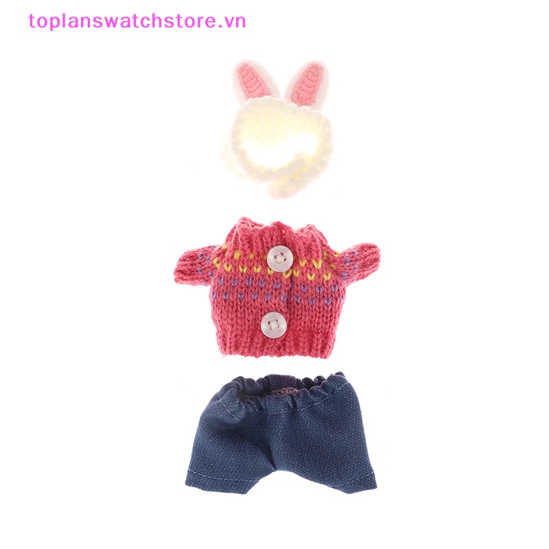 Bộ Áo Sweater Hình Chú Thỏ + Quần Sooc Dễ Thương Cho Búp Bê Tỉ Lệ 1 / 12