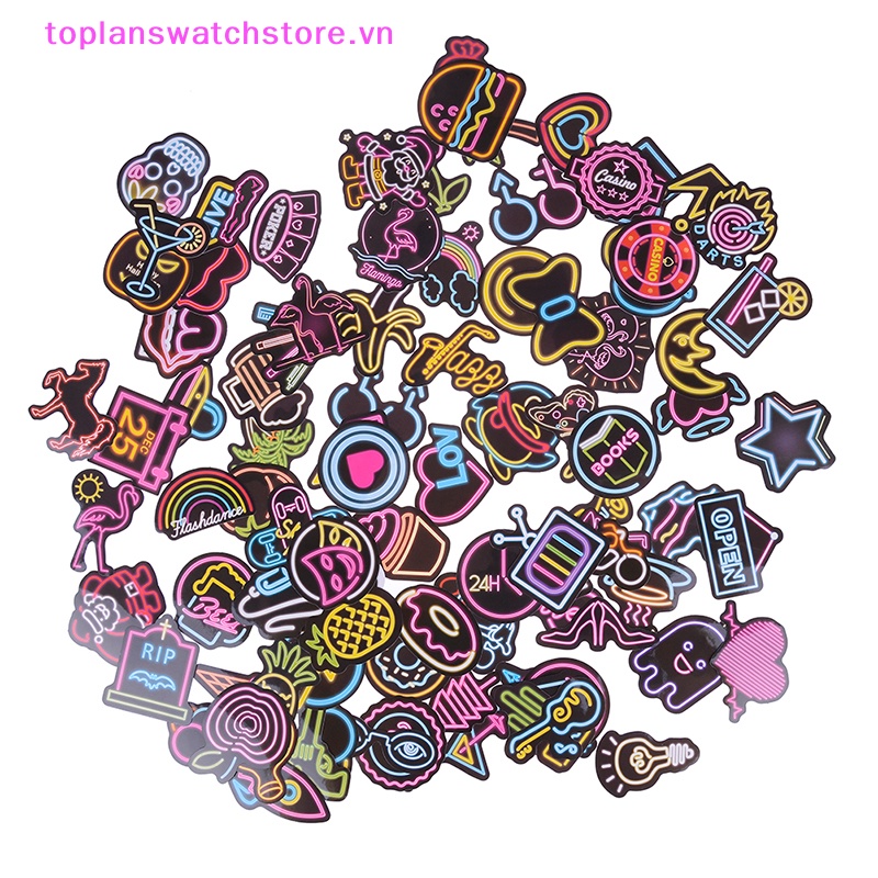 Toplanswatchstore Set 100 Đèn Neon Hình Dễ Thương Dùng Để Trang Trí Vali laptop DIY