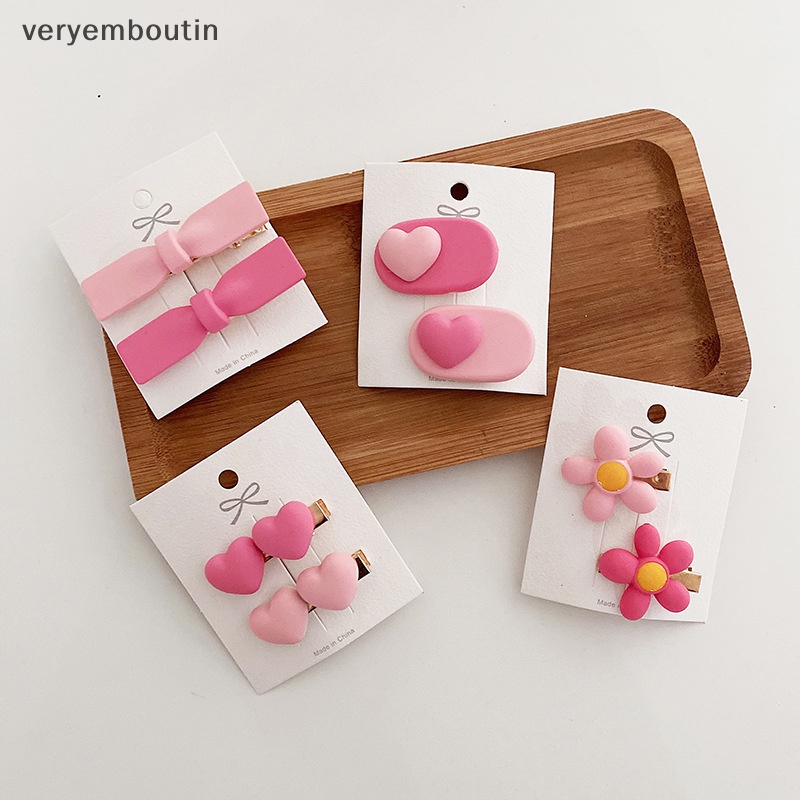 Kẹp Tóc Hình Hoa / Trái Tim Màu Hồng Thời Trang Mùa Hè Mới