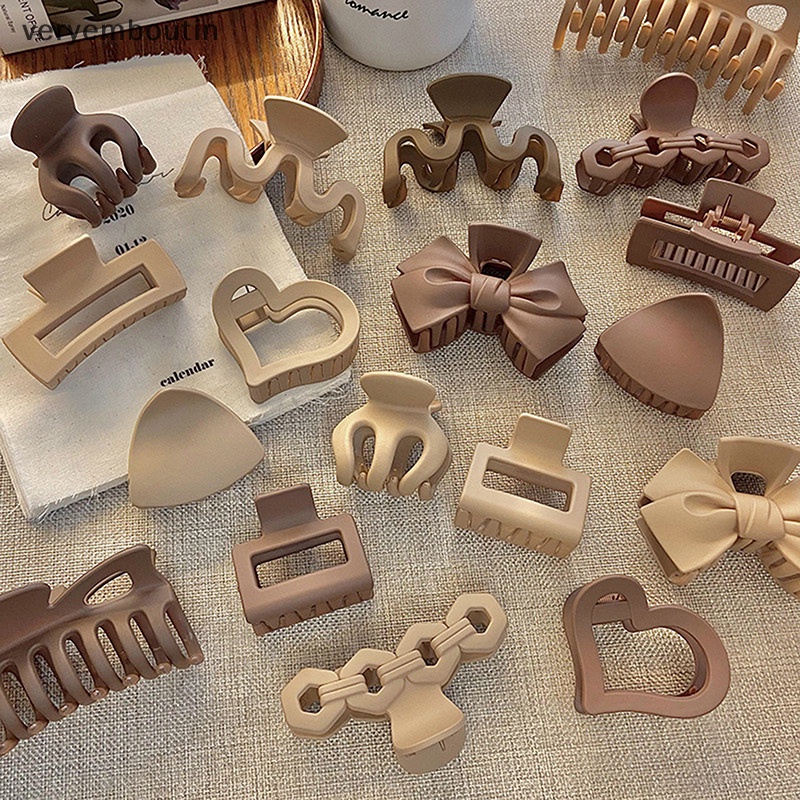 Kẹp Tóc Càng Cua Trơn Bằng Nhựa Acrylic Hàn Quốc 1 Cái