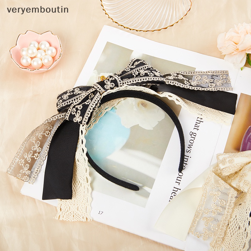 Băng Đô Cài Tóc Đính Nơ Ren Phong Cách Lolita