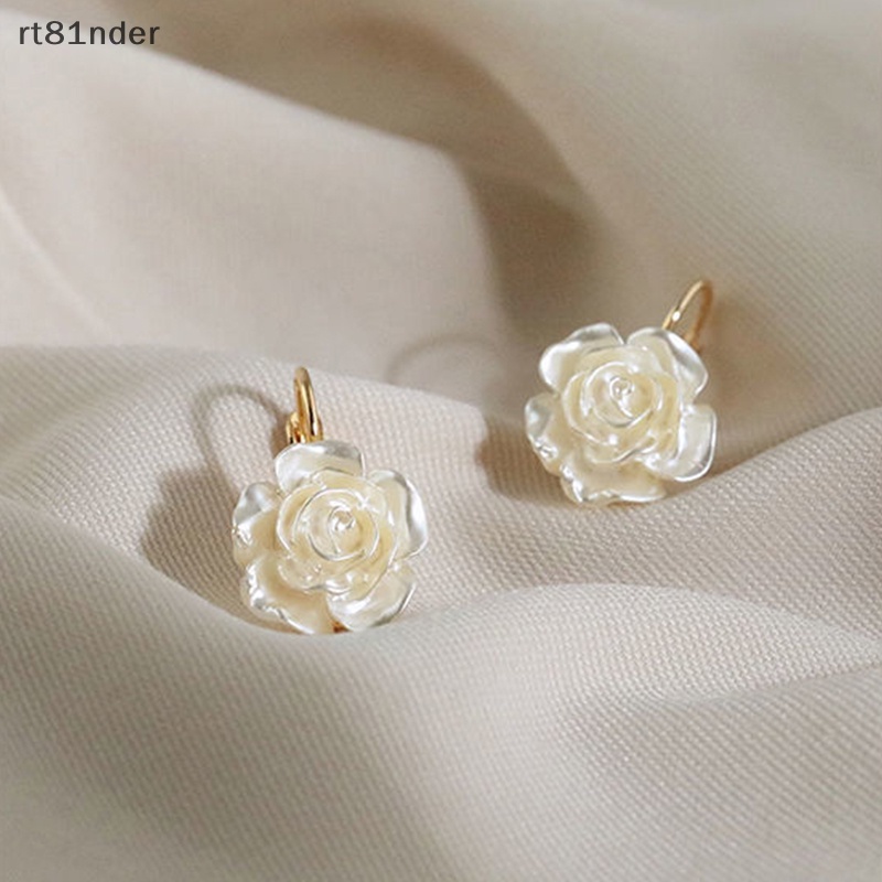 Rt Khuyên Tai Hình Hoa Trà Đính Ngọc Trai Thanh Lịch Cho Nữ