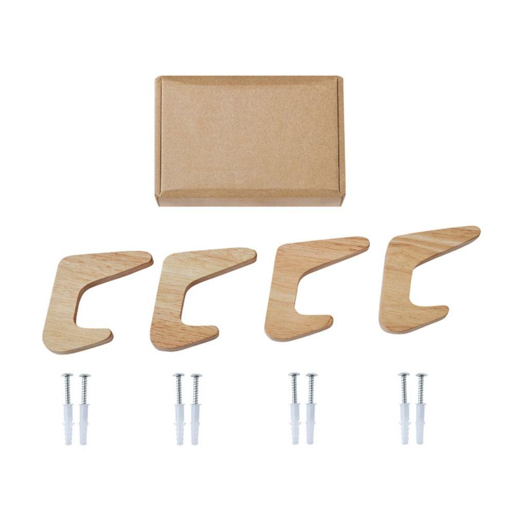 Set 4 Móc Gỗ Treo Tường Treo Đồ Tiện Dụng