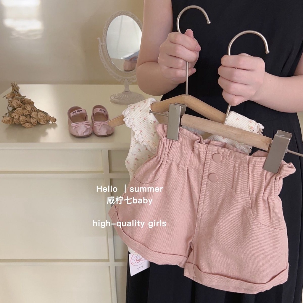 Set Đồ Mùa Hè 5 Món Gồm Áo Tay Cộc In Họa Tiết Hoa Dễ Thương Phong Cách Hàn Quốc Hợp Thời Trang Cho Bé Gái